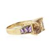 Image 2 : 10KT Yellow Gold 4.18 ctw Ametrine, Amethyst and Citrine Ring