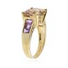 Image 3 : 10KT Yellow Gold 4.18 ctw Ametrine, Amethyst and Citrine Ring