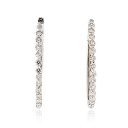 14KT White Gold 0.88 ctw Diamond Earrings