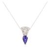 Image 2 : 14KT White Gold 0.92 ctw Tanzanite and Diamond Pendant With Chain