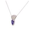 Image 3 : 14KT White Gold 0.92 ctw Tanzanite and Diamond Pendant With Chain