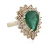 Image 2 : 14KT Yellow Gold 4.17 ctw Emerald and Diamond Ring