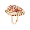 Image 3 : 14KT Rose Gold GIA Certified 25.97 ctw Morganite and Diamond Ring
