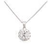 Image 2 : 14KT White Gold 1.01 ctw Diamond Pendant With Chain