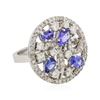 Image 2 : 14KT White Gold 1.67 ctw Tanzanite and Diamond Ring