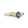 Image 2 : 14KT White Gold 0.50 ctw Tanzanite and Diamond Ring