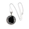 Image 1 : 14KT White Gold 114.88 ctw Black and White Diamond Pendant With Chain