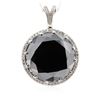 Image 2 : 14KT White Gold 114.88 ctw Black and White Diamond Pendant With Chain