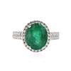 Image 1 : 18KT White Gold 3.85 ctw Emerald and Diamond Ring