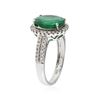 Image 3 : 18KT White Gold 3.85 ctw Emerald and Diamond Ring