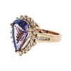 Image 2 : 14KT Rose Gold 5.10 ctw Tanzanite and Diamond Ring