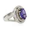Image 2 : 14KT Two-Tone 4.50 ctw Tanzanite and Diamond Ring
