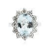 Image 1 : 14KT White Gold 5.42 ctw Blue Topaz and Diamond Ring