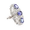 Image 2 : 14KT White Gold 4.74 ctw Tanzanite and Diamond Ring