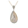Image 2 : 14KT Two-Tone Gold 1.14 ctw Diamond Pendant With Chain