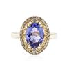 Image 1 : 14KT Yellow Gold 2.45 ctw Tanzanite and Diamond Ring