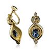 Image 2 : 18KT Yellow Gold 2.42 ctw Blue Topaz and Diamond Earrings