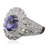 Image 2 : 14KT White Gold 1.95 ctw Tanzanite and Diamond Ring