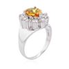 Image 3 : 14KT White Gold 2.22 ctw Orange Sapphire and Diamond Ring