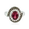 Image 1 : 14KT White Gold 1.26 ctw Tourmaline and Diamond Ring