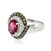 Image 2 : 14KT White Gold 1.26 ctw Tourmaline and Diamond Ring