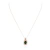 Image 1 : 14KT Rose Gold 1.83 ctw Emerald and Diamond Pendant With Chain