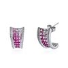 Image 2 : 14KT White Gold 2.00 ctw Pink Sapphire and Diamond Earrings