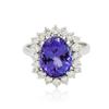 Image 1 : 14KT White Gold 3.88 ctw Tanzanite and Diamond Ring