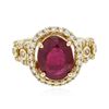 Image 1 : 14KT Yellow Gold 3.24 ctw Ruby and Diamond Ring