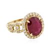 Image 2 : 14KT Yellow Gold 3.24 ctw Ruby and Diamond Ring