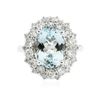 Image 1 : 14KT White Gold 6.18 ctw Blue Topaz and Diamond Ring
