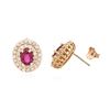 Image 2 : 14KT Rose Gold 2.07 ctw Ruby and Diamond Earrings