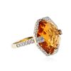 Image 2 : 14KT Yellow Gold 14.51 ctw Citrine and Diamond Ring