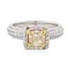 Image 1 : 18KT Two-Tone Gold 1.49 ctw Fancy Light Yellow Diamond Ring