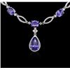 Image 2 : 14KT White Gold 27.20 ctw Tanzanite and Diamond Necklace