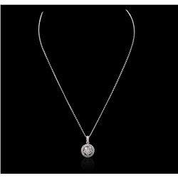 14KT White Gold 0.91 ctw Diamond Pendant With Chain