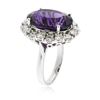 Image 3 : 14KT White Gold 12.96 ctw Amethyst and Diamond Ring