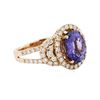 Image 2 : 14KT Rose Gold 2.53 ctw Tanzanite and Diamond Ring