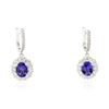 Image 1 : 14KT White Gold 4.36 ctw Tanzanite and Diamond Earrings