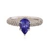 Image 1 : 14KT White Gold 1.58 ctw Tanzanite and Diamond Ring