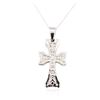 Image 2 : 14KT White Gold Cross Pendant With Chain