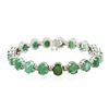 Image 1 : 14KT White Gold 20.90 ctw Emerald and Diamond Bracelet