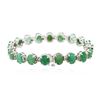 Image 2 : 14KT White Gold 20.90 ctw Emerald and Diamond Bracelet