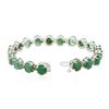 Image 3 : 14KT White Gold 20.90 ctw Emerald and Diamond Bracelet