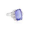 Image 2 : 14KT White Gold 7.07 ctw Tanzanite and Diamond Ring