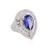 Image 2 : 18KT White Gold 4.81 ctw Tanzanite and Diamond Ring