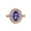 Image 1 : 14KT Rose Gold 1.99 ctw Tanzanite and Diamond Ring