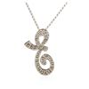 Image 2 : 14KT White Gold 0.18 ctw Diamond Pendant With Chain