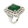 Image 3 : 14KT White Gold 12.25 ctw Emerald and Diamond Ring