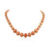 Image 1 : 14KT Yellow Gold 75.33 ctw Coral and Diamond Necklace